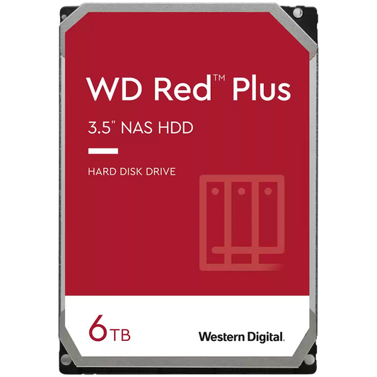 HDD NAS WD Red Plus (3.5'', 6TB, 256MB, 5400 RPM, SATA 6 Gb/s) by Western Digital – product photo