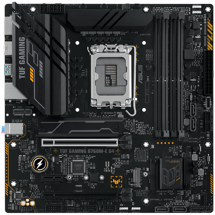 ASUS MB TUF GAMING B760M-E D4  B760, LGA1700,  4xDDR4, 2PCI-Ex16, 4SATA3, 7.1-ch, 2.5GLAN, 6 USB 3.2, 1 USB Type-C, HDMI, DP, mATX, - image 2
