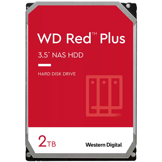 HDD NAS WD Red Plus 2TB CMR, 3.5'', 64MB, 5400 RPM, SATA, TBW: 180 by Western Digital – product photo
