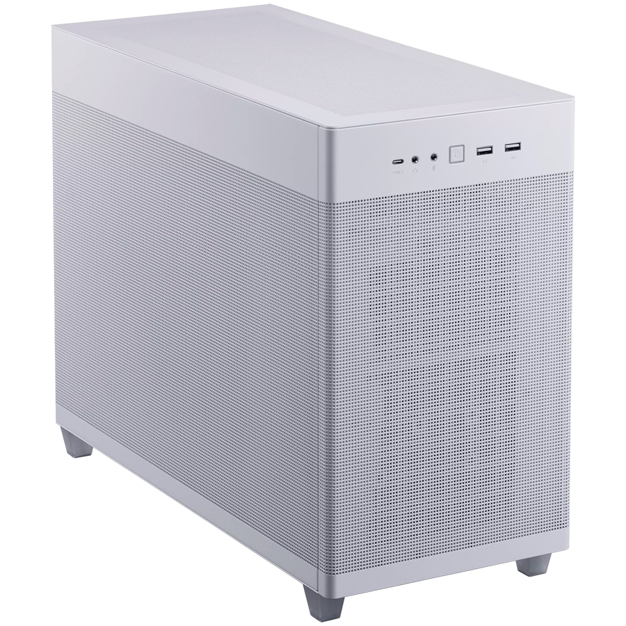 ASUS Prime AP201 MicroATX Case White - stylish 33-liter MicroATX case with tool-free side panels and a quasi-filter mesh, with support for 360 mm coolers, graphics cards up to 338 mm long, and standard ATX PSUs - image 2
