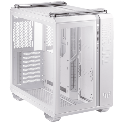 ASUS TUF Gaming GT502 ATX Gaming case White, Dual Chamber Chassis, Panoramic View, Tempered Glass front and side panel, Tool-Free side panels, Front Panel High-Speed USB Type-C - product photo