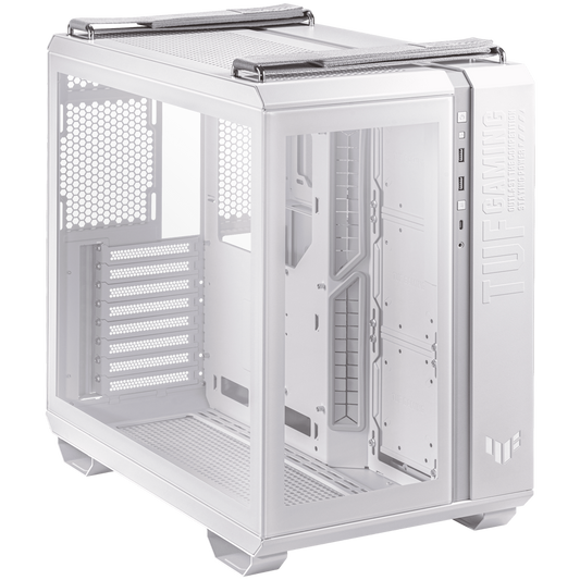 ASUS TUF Gaming GT502 ATX Gaming case White, Dual Chamber Chassis, Panoramic View, Tempered Glass front and side panel, Tool-Free side panels, Front Panel High-Speed USB Type-C - product photo