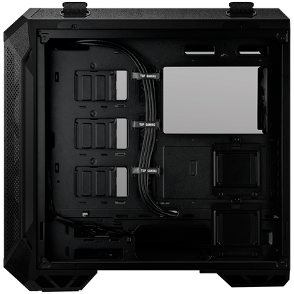 ASUS TUF Gaming GT501 case supports up to EATX with metal front panel, tempered-glass side panel, 120 mm RGB fan, 140 mm PWM fan, radiator space reserved, and USB 3.1 Gen 1 - image 2