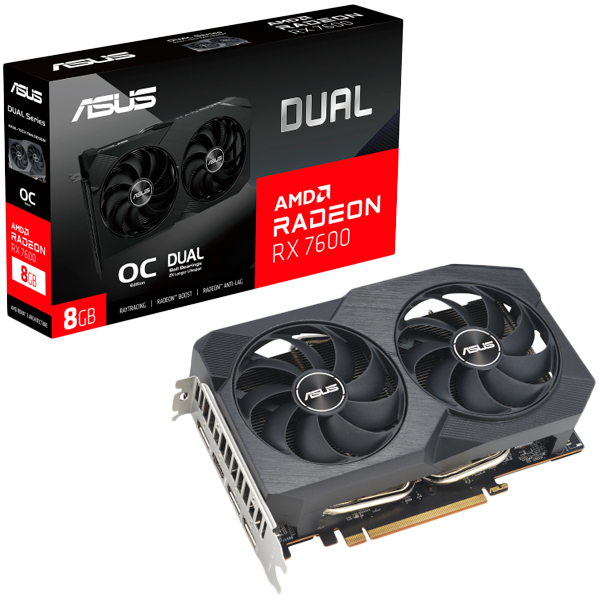 ASUS Dual Radeon RX 7600 V2 OC 8GB GDDR6 graphics card