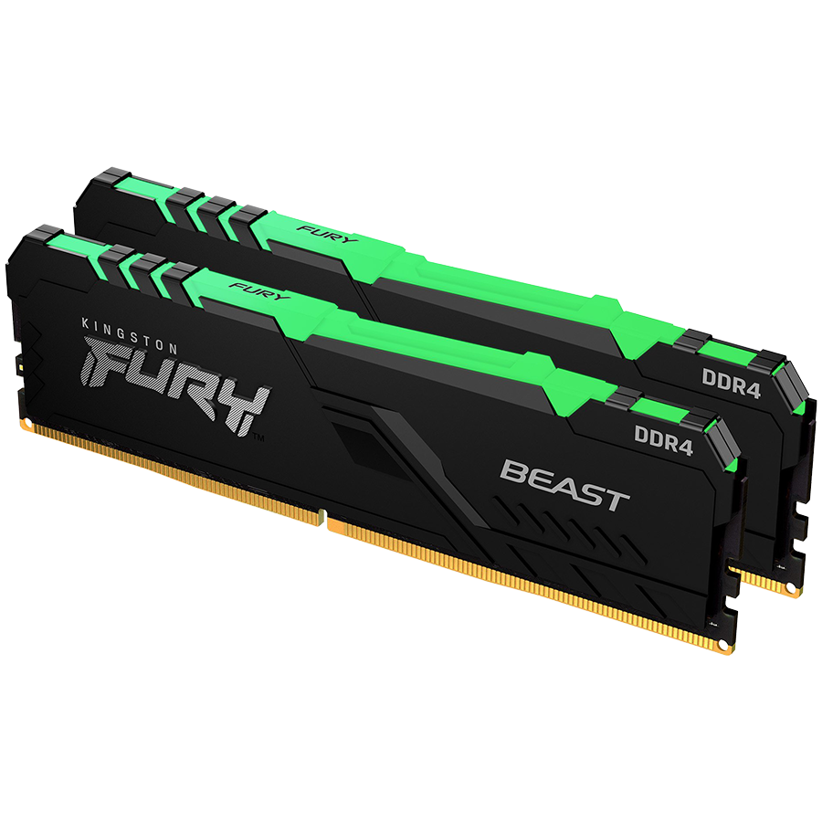 Kingston 32GB 3200MT/s DDR4 CL16 DIMM (Kit of 2) 1Gx8 FURY Beast RGB