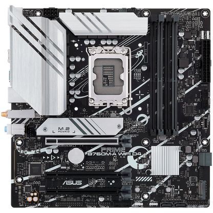 ASUS PRIME B760M-A WIFI D4 LGA1700 mATX MB - Intel B760 4xDIMM DDR4 2xM.2 4xSATA PCIe 4.0 2.5Gb Ethernet WiFi 6 + Bluetooth 1xDisplayPort 2xHDMI with Aura Sync support - image 2