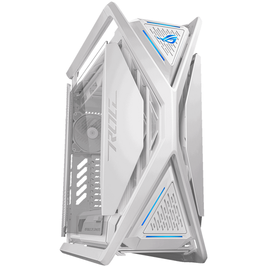 ASUS ROG Hyperion GR701 E-ATX Gaming case White, 420 mm dual radiator support, four 140 mm fans, metal GPU holder, component storage, ARGB fan hub, Aura Sync, Dual USB Type-C ports, 60W fast charging - product photo