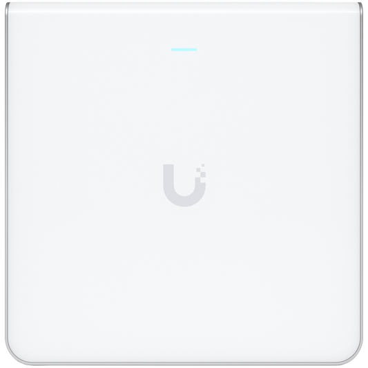 UBIQUITI U6 Enterprise In-Wall, 10 spatial streams, 115 m² (1,250 ft²) coverage, 600+ connected devices, – product photo