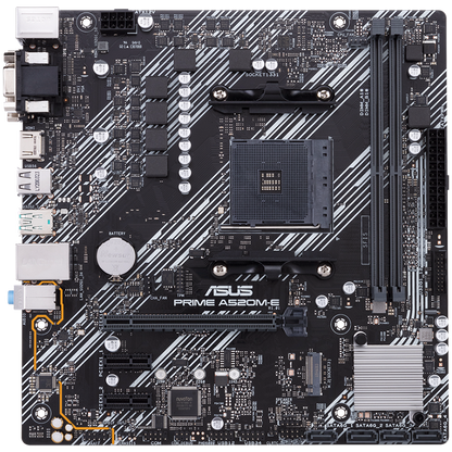 ASUS PRIME A520M-E/CSM AM4 mATX MB - AMD A520 2xDIMM DDR4 1xM.2 4xSATA PCIe 3.0 1Gb Ethernet 1xD-SUB 1xDVI-D 1xHDMI - product photo
