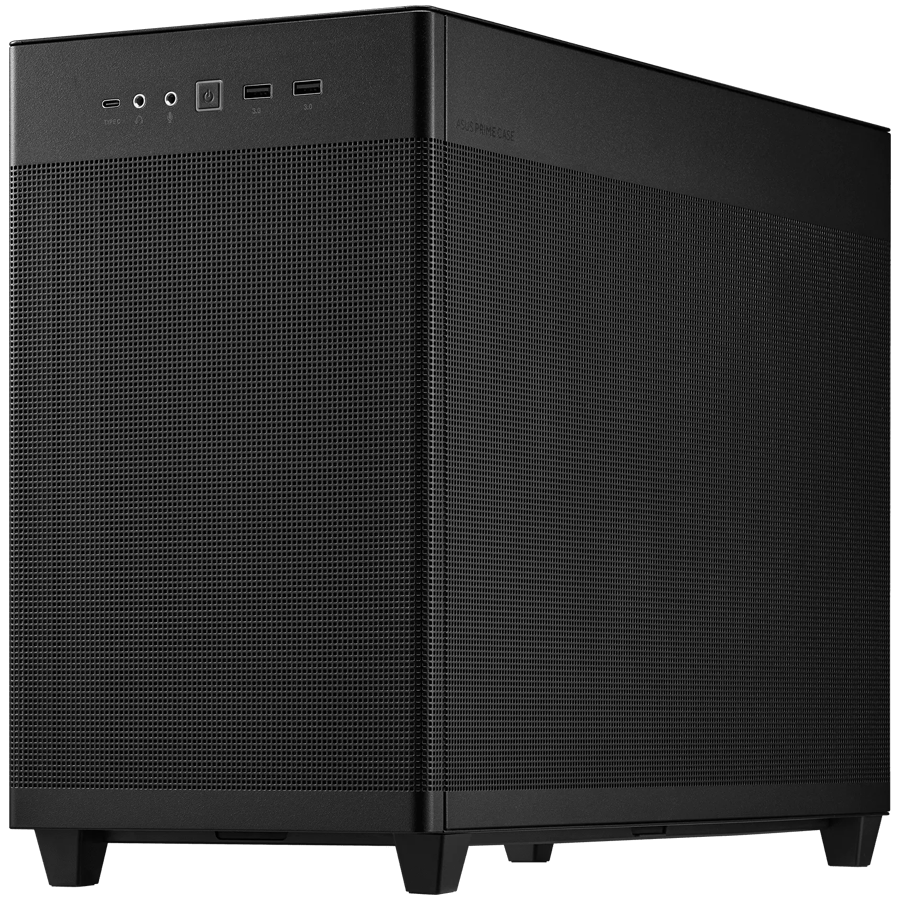 ASUS Prime AP201 Tempered Glass MicroATX Case Black - stylish 33-liter MicroATX case with tool-free side panels, with support for 360 mm coolers, graphics cards up to 338 mm long, and standard ATX PSUs - image 2