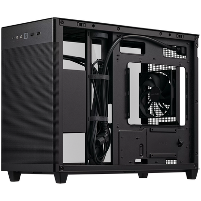 ASUS Prime AP201 Tempered Glass MicroATX Case Black - stylish 33-liter MicroATX case with tool-free side panels, with support for 360 mm coolers, graphics cards up to 338 mm long, and standard ATX PSUs - image 3
