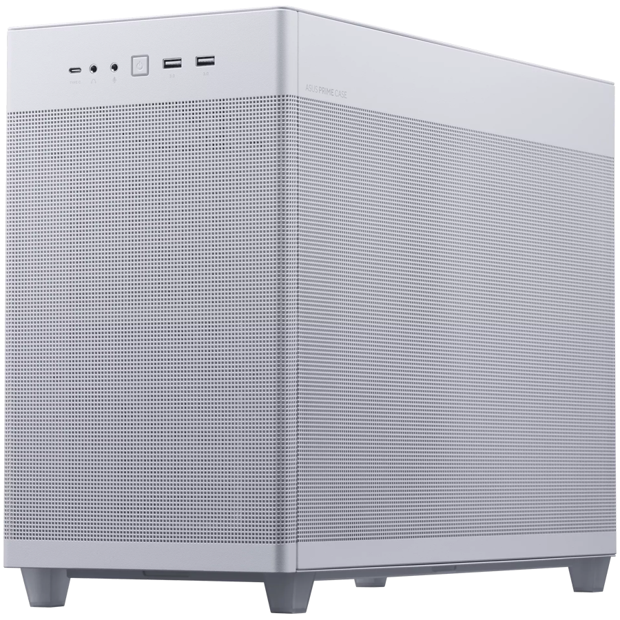ASUS Prime AP201 Tempered Glass MicroATX Case White - stylish 33-liter MicroATX case with tool-free side panels, with support for 360 mm coolers, graphics cards up to 338 mm long, and standard ATX PSUs - image 2