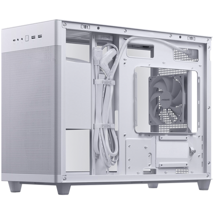 ASUS Prime AP201 Tempered Glass MicroATX Case White - stylish 33-liter MicroATX case with tool-free side panels, with support for 360 mm coolers, graphics cards up to 338 mm long, and standard ATX PSUs - image 3