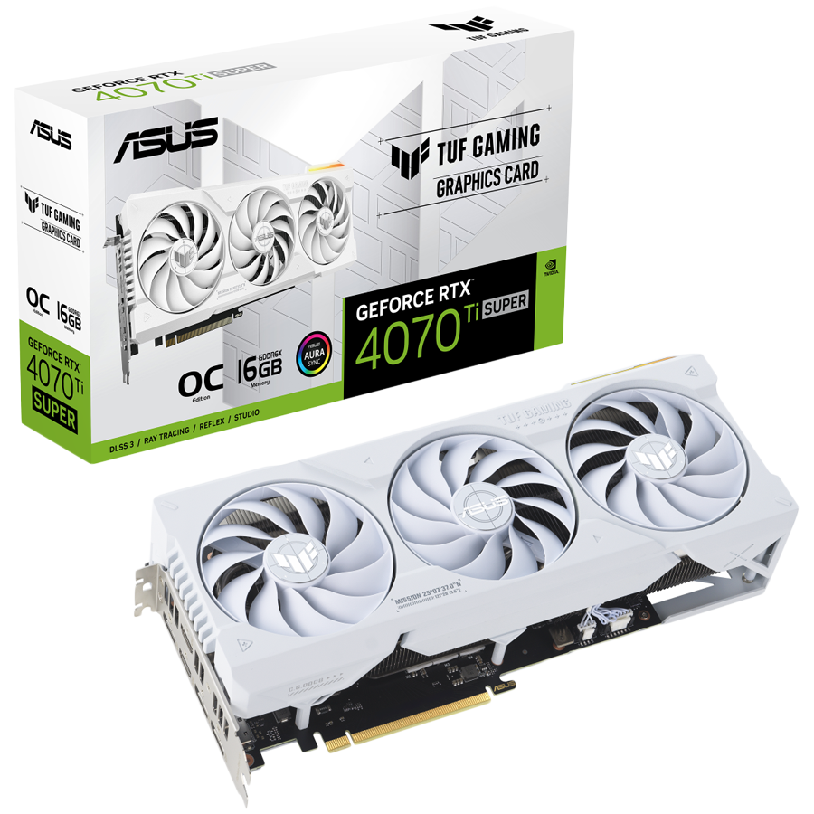 ASUS TUF Gaming GeForce RTX 4070 Ti SUPER White OC Edition 16GB GDDR6X