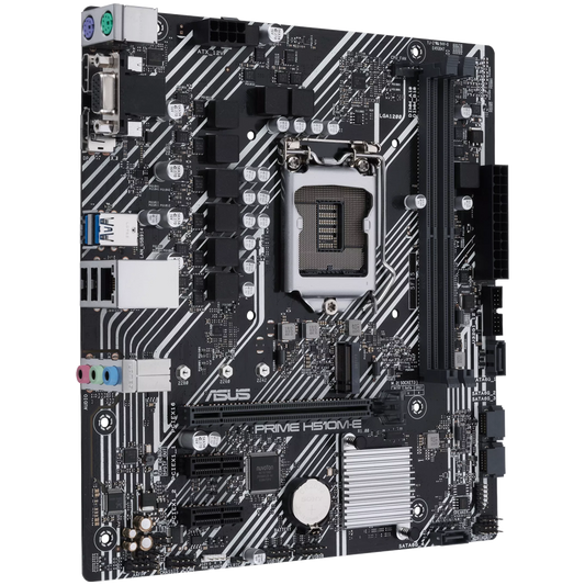 ASUS PRIME H510M-E LGA1200 mATX MB - Intel H510 2xDIMM DDR4 1xM.2 4xSATA PCIe 4.0 1Gb Ethernet 1xD-SUB 1xDisplayPort 1xHDMI with COM and RGB header - product photo
