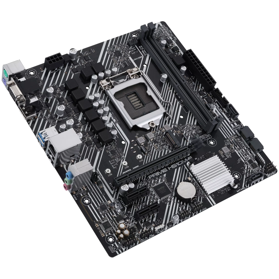 ASUS PRIME H510M-E LGA1200 mATX MB - Intel H510 2xDIMM DDR4 1xM.2 4xSATA PCIe 4.0 1Gb Ethernet 1xD-SUB 1xDisplayPort 1xHDMI with COM and RGB header - image 2