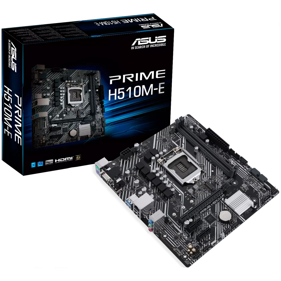 ASUS PRIME H510M-E LGA1200 mATX MB - Intel H510 2xDIMM DDR4 1xM.2 4xSATA PCIe 4.0 1Gb Ethernet 1xD-SUB 1xDisplayPort 1xHDMI with COM and RGB header - image 3