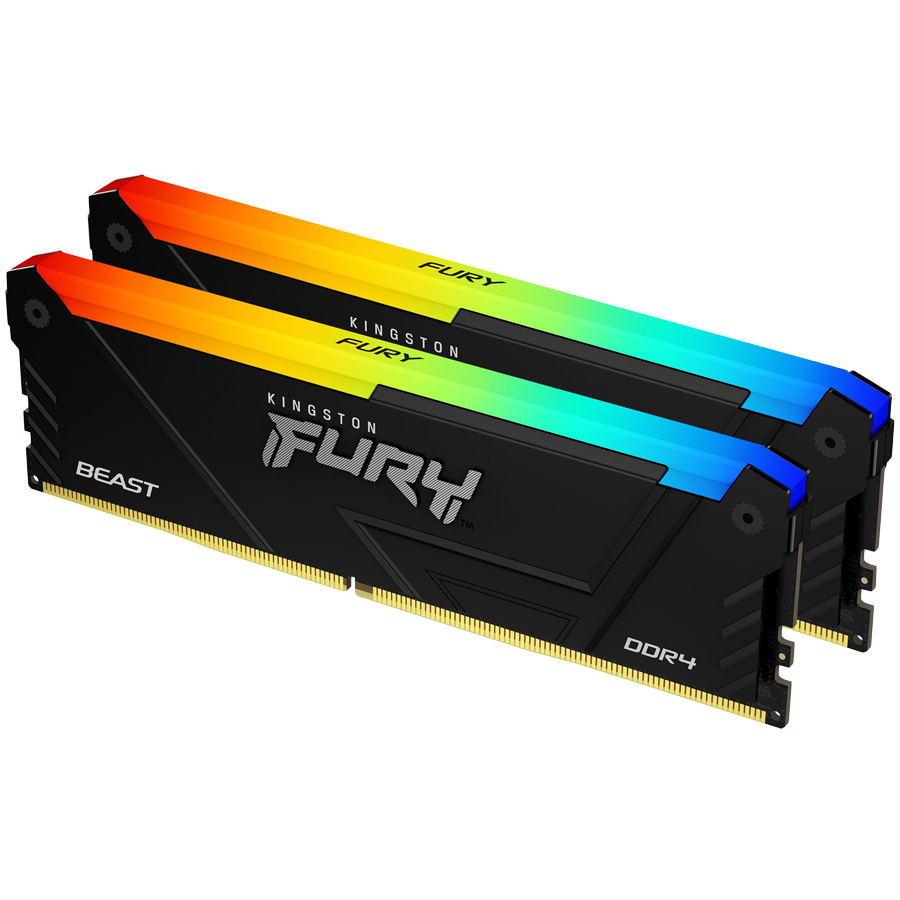 Kingston 16GB 3200MT/s DDR4 CL16 DIMM (Kit of 2) FURY Beast RGB