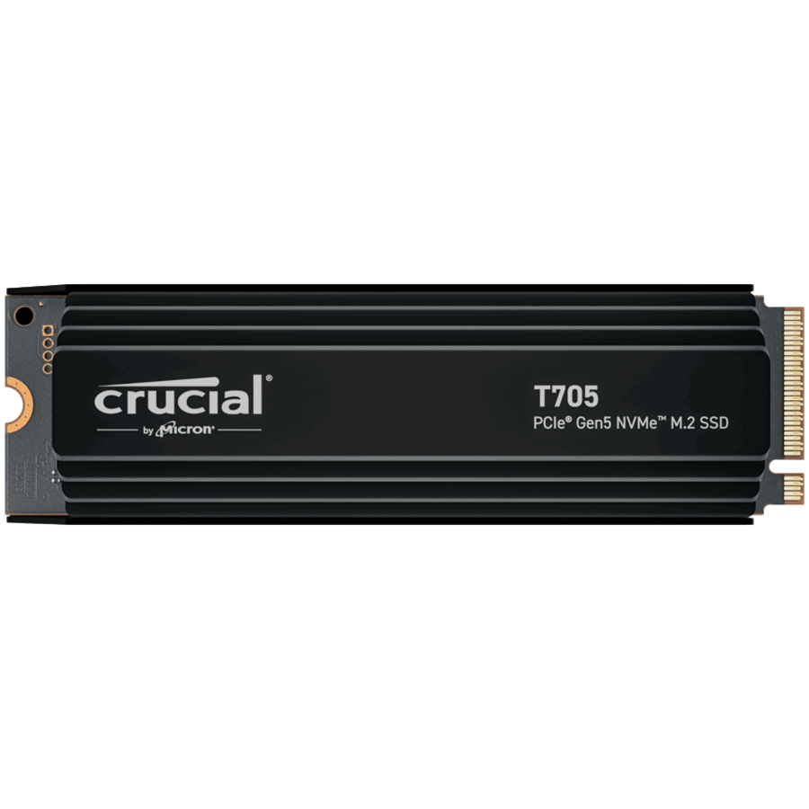 Crucial T705 4TB PCIe Gen5 NVMe M.2 SSD with heatsink