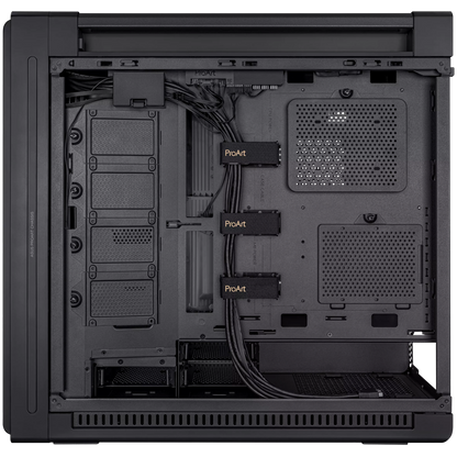 ASUS ProArt PA602 E-ATX Computer case, 420 mm radiator support, one 140 mm and two 200mm pre-installed system fans, front panel IR dust indicator, power lock latch, tool-less PCIe mounting, USB 20Gbps support - image 3
