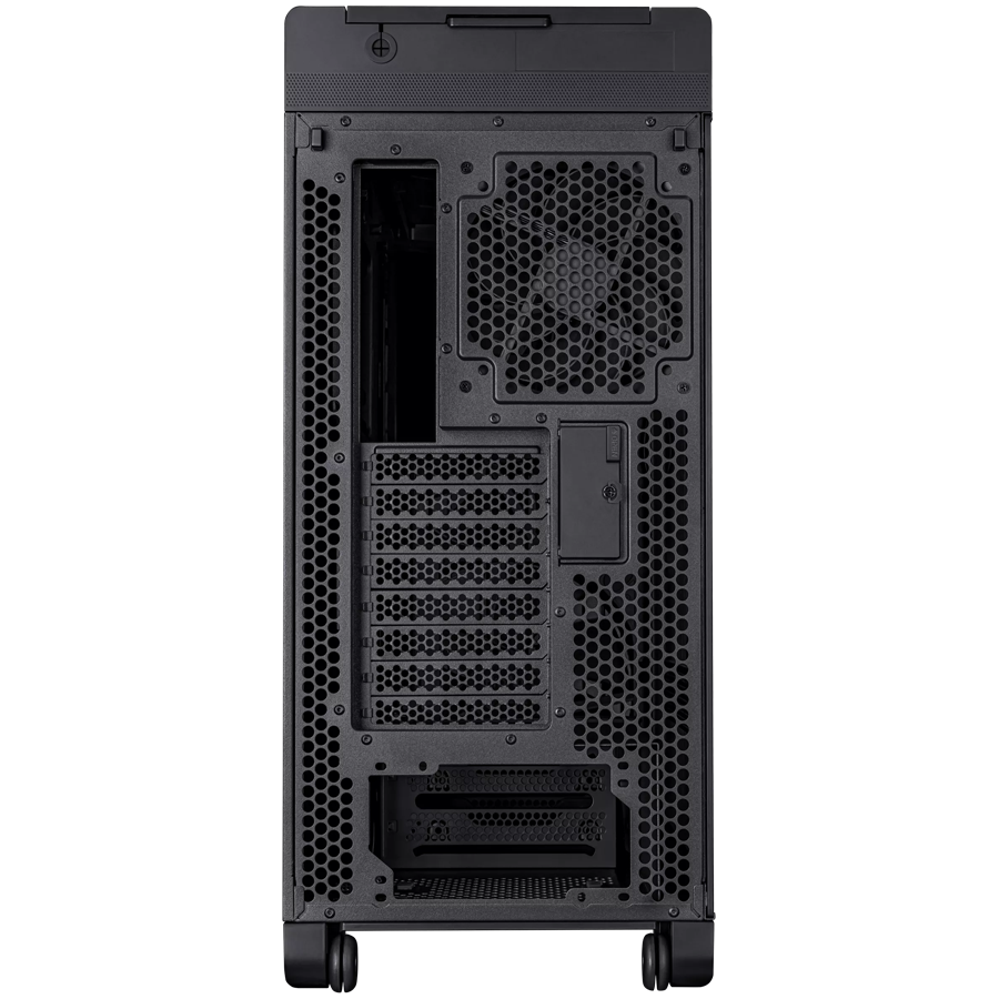 ASUS ProArt PA602 E-ATX Computer case, 420 mm radiator support, one 140 mm and two 200mm pre-installed system fans, front panel IR dust indicator, power lock latch, tool-less PCIe mounting, USB 20Gbps support - image 4