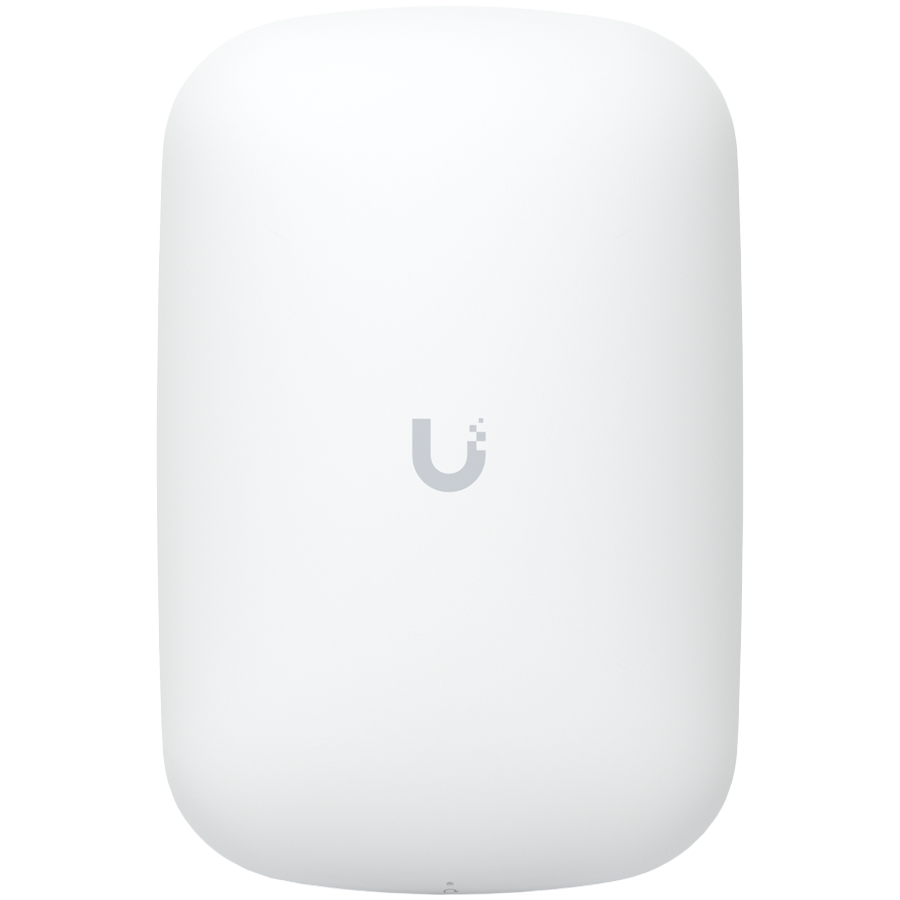 UBIQUITI U6 Extender; WiFi 6; 6 spatial streams; 115 m² (1,250 ft²) coverage; 300+ connected devices; – product photo