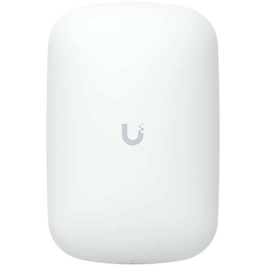 UBIQUITI U6 Extender; WiFi 6; 6 spatial streams; 115 m² (1,250 ft²) coverage; 300+ connected devices; – product photo