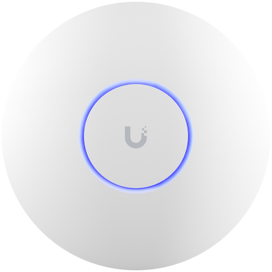UBIQUITI U6 Long-Range; WiFi 6; 8 spatial streams; 185 m² (2,000 ft²) coverage; 350+ connected devices; – product photo