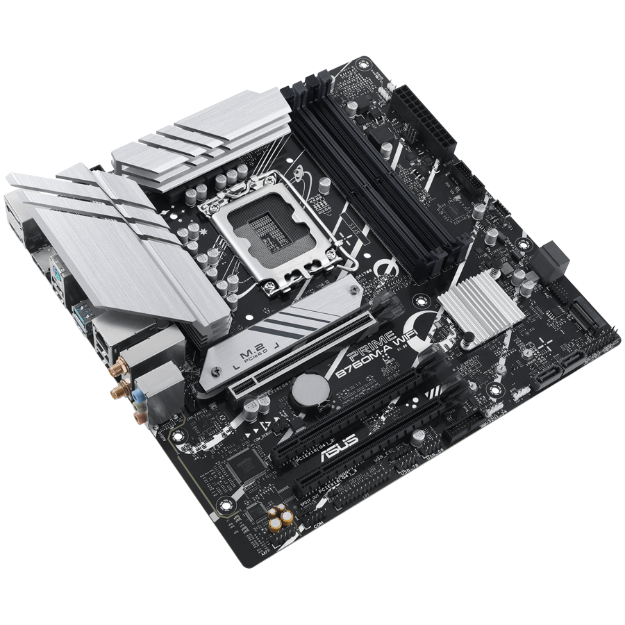 ASUS PRIME B760M-A WIFI LGA1700 mATX MB - Intel B760 4xDIMM DDR5 2xM.2 4xSATA PCIe 4.0 2.5Gb Ethernet WiFi 6 + Bluetooth 1xDisplayPort 2xHDMI with Aura Sync support - image 2