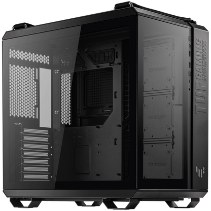 ASUS TUF Gaming GT502 PLUS ATX Gaming case Black, Dual Chamber Chassis, Panoramic View, Tempered Glass front and side panel, Tool-Free side panels, pre-installed 4 ARGB fans & fan hub, Front Panel High-Speed USB Type-C - product photo