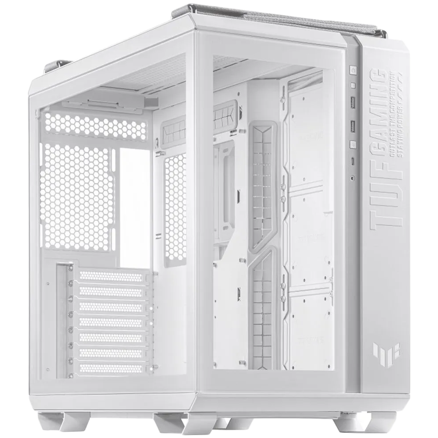 ASUS TUF Gaming GT502 PLUS ATX Gaming case White, Dual Chamber Chassis, Panoramic View, Tempered Glass front and side panel, Tool-Free side panels, pre-installed 4 ARGB fans & fan hub, Front Panel High-Speed USB Type-C - product photo