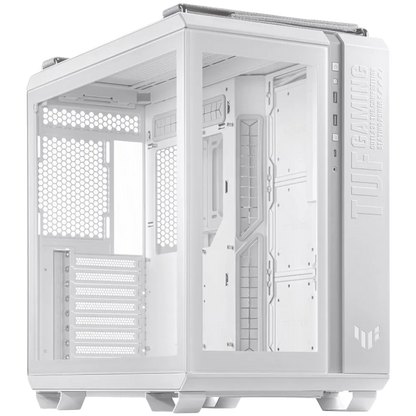 ASUS TUF Gaming GT502 PLUS ATX Gaming case White, Dual Chamber Chassis, Panoramic View, Tempered Glass front and side panel, Tool-Free side panels, pre-installed 4 ARGB fans & fan hub, Front Panel High-Speed USB Type-C - product photo