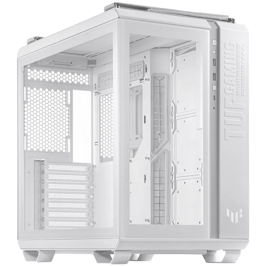 ASUS TUF Gaming GT502 PLUS ATX Gaming case White, Dual Chamber Chassis, Panoramic View, Tempered Glass front and side panel, Tool-Free side panels, pre-installed 4 ARGB fans & fan hub, Front Panel High-Speed USB Type-C - product photo
