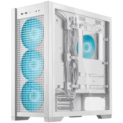 ASUS TUF Gaming GT302 ARGB ATX/EATX Gaming case White, Interchangeable side panels, Detachable top panel, Square-type mesh front panel, Four 140 x 28 mm ARGB fans, Hidden-connector motherboard support, Front Panel High-Speed USB Type-C - image 2