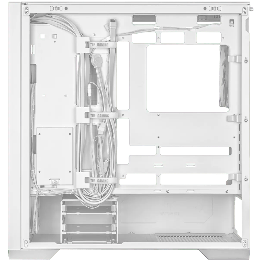 ASUS TUF Gaming GT302 ARGB ATX/EATX Gaming case White, Interchangeable side panels, Detachable top panel, Square-type mesh front panel, Four 140 x 28 mm ARGB fans, Hidden-connector motherboard support, Front Panel High-Speed USB Type-C - image 3