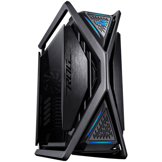 ASUS ROG Hyperion GR701 BTF Edition E-ATX Gaming case Black, motherboard hidden connectors design support, 420 mm dual radiator support, four 140 mm fans, metal GPU holder, component storage, ARGB fan hub, Aura Sync, 60W fast charging - product photo