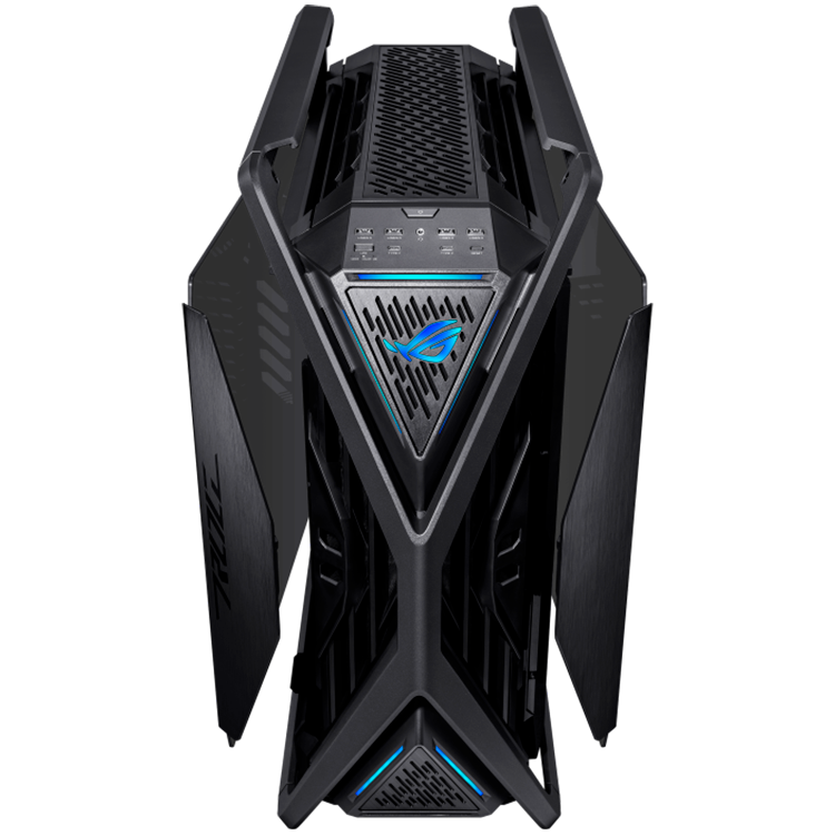 ASUS ROG Hyperion GR701 BTF Edition E-ATX Gaming case Black, motherboard hidden connectors design support, 420 mm dual radiator support, four 140 mm fans, metal GPU holder, component storage, ARGB fan hub, Aura Sync, 60W fast charging - image 5