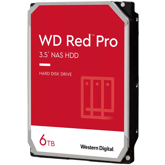 HDD NAS WD Red Pro (3.5'', 6TB, 256MB, 7200 RPM, SATA 6 Gb/s) by Western Digital – product photo