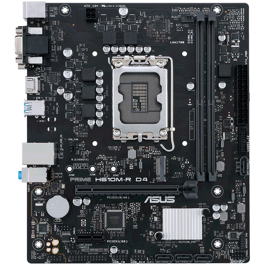 ASUS PRIME H610M-R D4-SI LGA1700 mATX MB – alternate product view 2