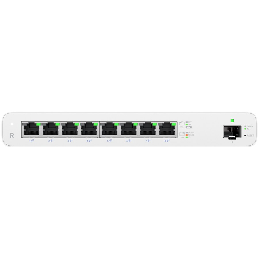 (8) GbE RJ45 ports with 27V passive PoE output Router by Ubiquiti – product photo
