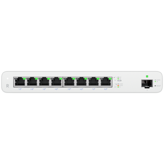 (8) GbE RJ45 ports with 27V passive PoE output Router by Ubiquiti – product photo