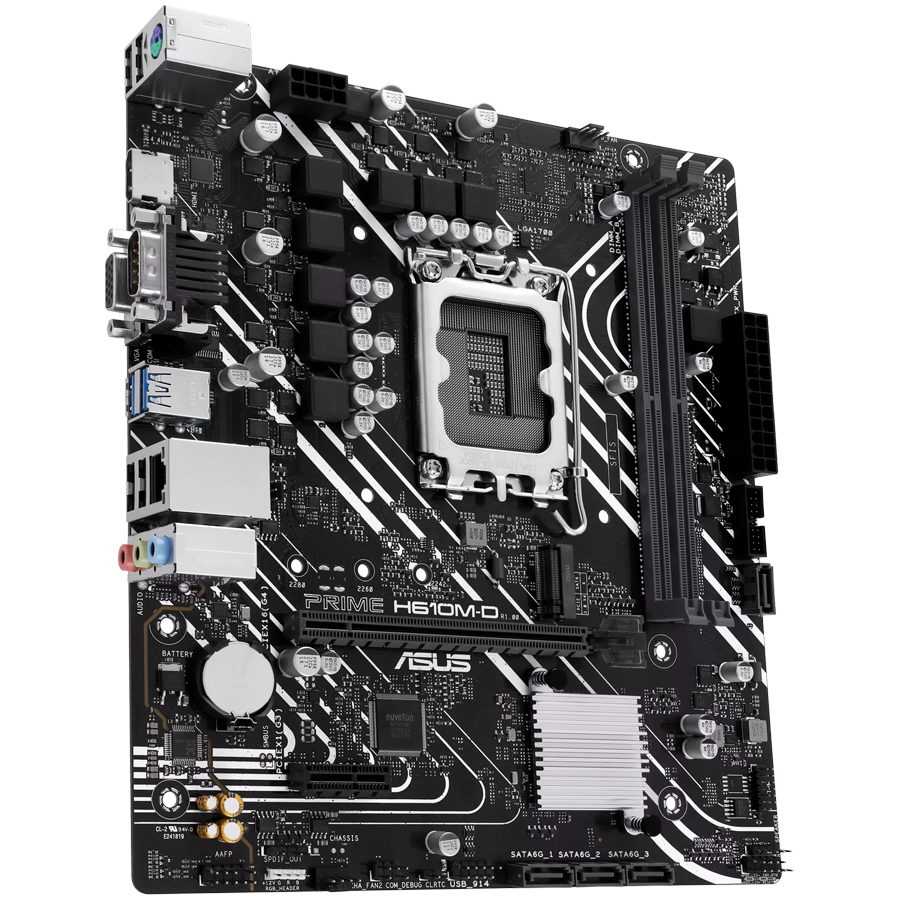 ASUS PRIME H610M-D LGA1700 mATX MB – alternate product view 2