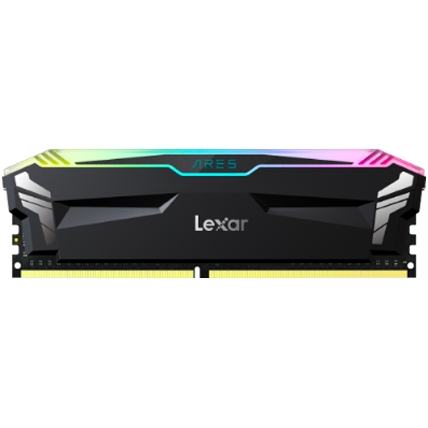 Lexar 2x16GB Ares DDR4 3600 UDIMM Memory with heatsink and RGB lighting, Black Color, Dual pack – product image