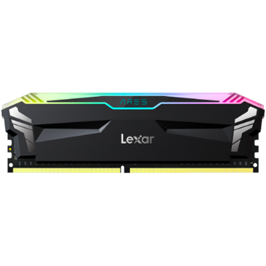 Lexar 2x16GB Ares DDR4 3600 UDIMM Memory with heatsink and RGB lighting, Black Color, Dual pack – product image