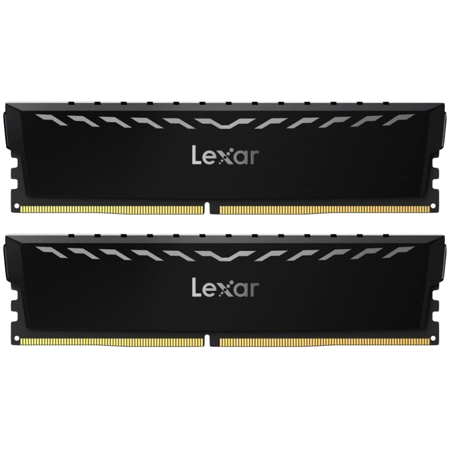 Lexar 2x8GB THOR DDR4 3600 UDIMM XMP Memory with Black heatsink. Dual pack – product image