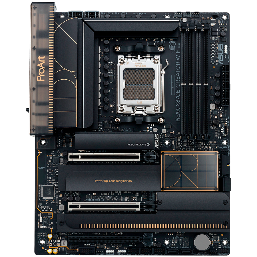 ASUS PROART X870E-CREATOR WIFI AM5 ATX professional MB - AMD X870E 4xDIMM DDR5 4xM.2 4xSATA PCIe 5.0 10Gb + 2.5Gb Ethernet WiFi 7 + Bluetooth 1xHDMI 2xUSB4 40Gbps ports (USB Type-C) with Aura Sync - image 2