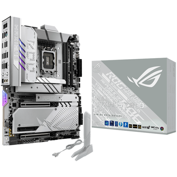 ASUS ROG MAXIMUS Z890 APEX LGA1851 ATX gaming MB - Intel Z890 2xDIMM DDR5 6xM.2 4xSATA PCIe 5.0 5Gb Ethernet WiFi 7 + Bluetooth 2xIntel Thunderbolt 4 ports (USB Type-C) with Aura Sync - product photo