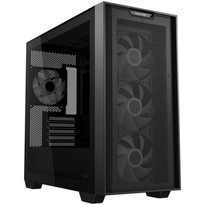ASUS A21 PLUS Tempered Glass microATX case Black, support for hidden-connector motherboards, 360 mm radiators and 380 mm graphics cards, four pre-installed ARGB fans and clean cable management - image 2