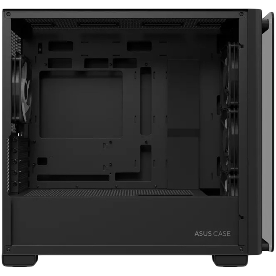 ASUS A23 PLUS Tempered Glass microATX case Black, support for hidden-connector motherboards, 360 mm radiators and 380 mm graphics cards, four pre-installed ARGB fans and clean cable management - image 2
