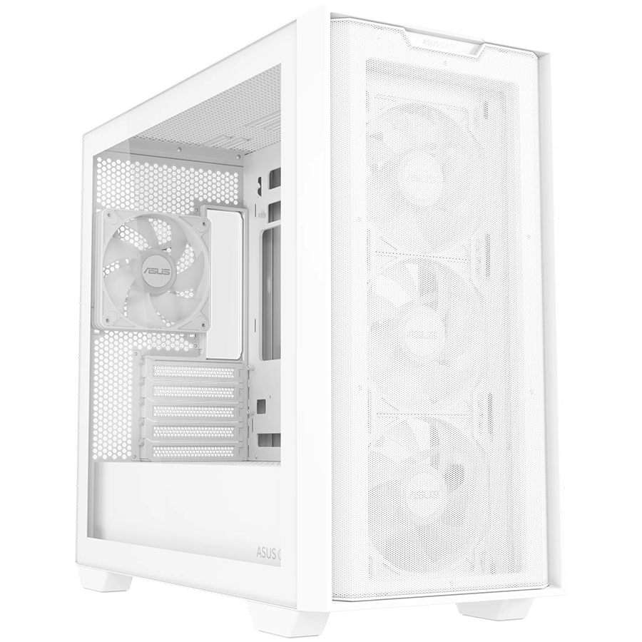 ASUS A21 PLUS Tempered Glass microATX case White, support for hidden-connector motherboards, 360 mm radiators and 380 mm graphics cards, four pre-installed ARGB fans and clean cable management - image 2